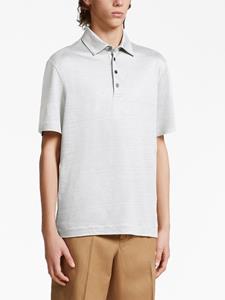 Zegna Linnen poloshirt - Wit