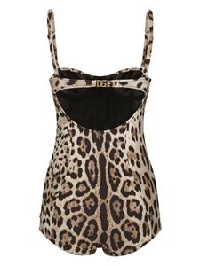 dolce&gabbana Dolce & Gabbana Badpak met luipaardprint - Beige
