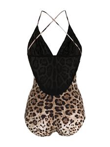 dolce&gabbana Dolce & Gabbana Badpak met luipaardprint - Bruin