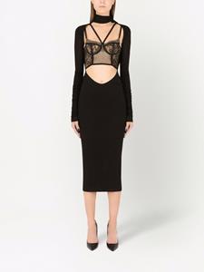 dolce&gabbana Dolce & Gabbana Midi-jurk met strik - Zwart