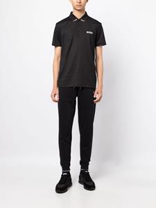BOSS Geribbeld poloshirt - Zwart
