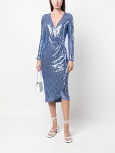 ERMANNO FIRENZE sequined wrap midi dress - Blauw