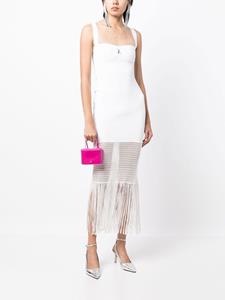Galvan Midi-jurk met franje - Wit