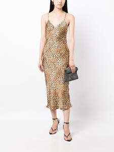 gilda&pearl Gilda & Pearl Midi-jurk met luipaardprint - Bruin
