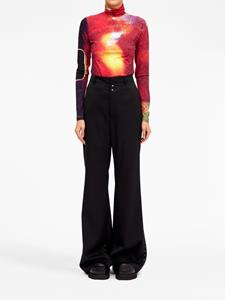 mm6maisonmargiela MM6 Maison Margiela High waist flared broek - Zwart