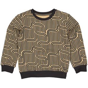 Quapi Jongens sweater - Aleso - AOP geomatric metaal grijs
