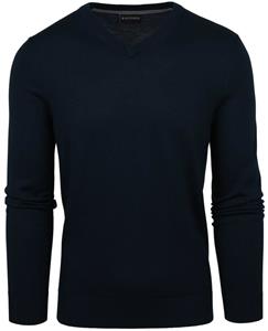 Suitable Merino Pullover V-Hals Navy