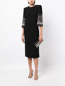 jennypackham Jenny Packham Verfraaide midi-jurk - Zwart
