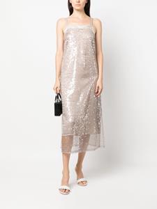 Peserico sequined translucent dress - Beige