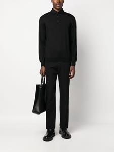 Lardini Fijngebreid poloshirt - Zwart