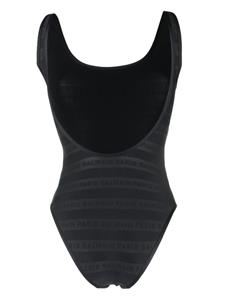Balmain logo-print scoop-neck bodysuit - Zwart