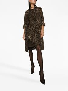 dolce&gabbana Dolce & Gabbana Jurk met luipaard jacquard - Bruin