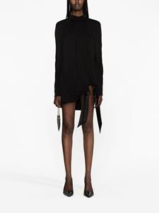 saintlaurent Saint Laurent Mini-jurk met hoge hals - Zwart