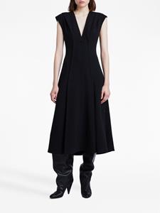 Proenza Schouler V-neck cap-sleeves midi dress - Zwart