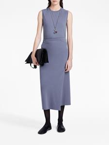 asymmetric jersey midi dress - Grijs