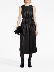 Proenza Schouler White Label faux-leather gathered midi dress - Zwart