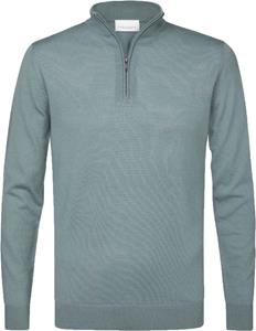 Profuomo Half Zip Trui Merino Lichtgroen