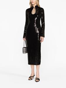 De La Vali Lazarus sequined midi dress - Zwart