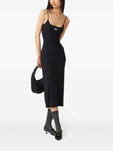 miumiu Miu Miu Jurk met geborduurd logo - Zwart