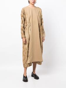 umawang Uma Wang Midi-jurk met vlakken - Bruin