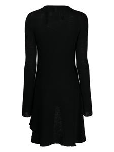 Y's Geribbelde mini-jurk - Zwart