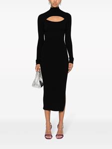 Just Cavalli cut-out ribbed midi dress - Zwart