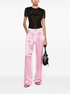 Blumarine satin-panel wide-leg trousers - Roze