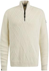 Sweater Vanguard Trui Half Zip Structuur Ecru