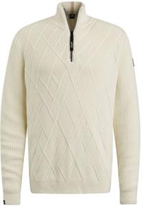 Vanguard Trui Half Zip Structuur Ecru