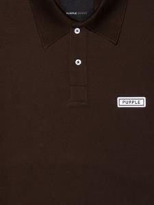 purplebrand Purple Brand Poloshirt met logopatch - Bruin
