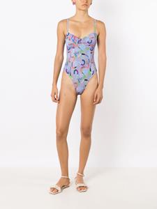 Brigitte Badpak met open rug - Blauw