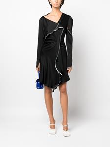 victoriabeckham Victoria Beckham Asymmetrische midi-jurk - Zwart