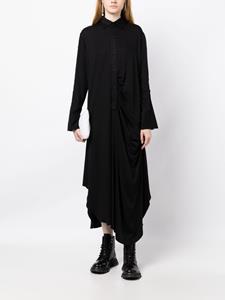 yohjiyamamoto Yohji Yamamoto Midi-blousejurk met lange mouwen - Zwart