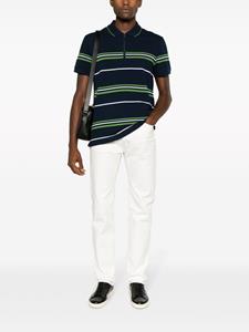 Michael Kors striped short-sleeve cotton blend polo shirt - Blauw