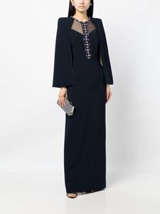 jennypackham Jenny Packham Midi-jurk verfraaid met kristallen - Blauw
