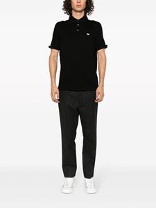 Emporio Armani stripe-detailing cotton polo shirt - Zwart