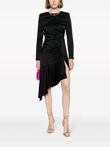 Elisabetta Franchi chain-embellished asymmetric crepe dress - Zwart