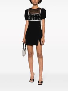 Self-Portrait embellished mini dress - Zwart