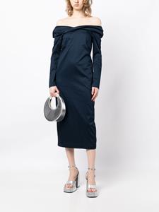 kikavargas Kika Vargas Off-shoulder midi-jurk - Blauw