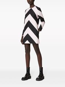 Valentino stripe-print silk minidress - Wit