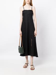 faithfullthebrand Faithfull the Brand Midi-jurk met vierkante hals - Zwart