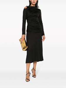 victoriabeckham Victoria Beckham Midi-jurk met ruches - Zwart