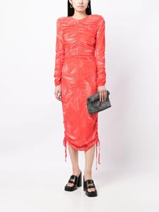 cannariconcept CANNARI CONCEPT Midi-jurk met ruches - Rood