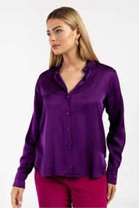 Bibby satin blouse - plum - 08985