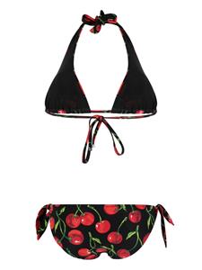 Dolce & Gabbana Bikini met kersenprint - Zwart