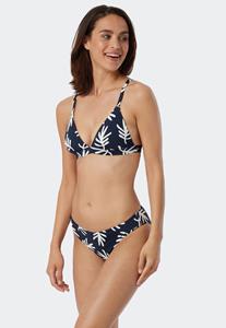 Schiesser Bikini-triangeltop met uitneembare cups verstelbare bandjes koraal donkerblauw patroon - Mix & Match Coral Life 