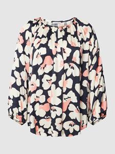 seidensticker Schlupfbluse Schwarze Rose Rundhals Druck