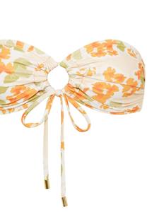 Bikinitop met bloemenprint - Beige
