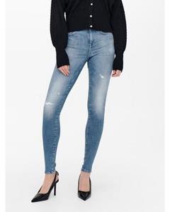 Only Skinny fit jeans ONLPOWER MID PUSH UP SK DEST DNM REA935 met destroyed-effect