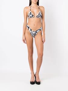 Bikini met bloemenprint - Zwart